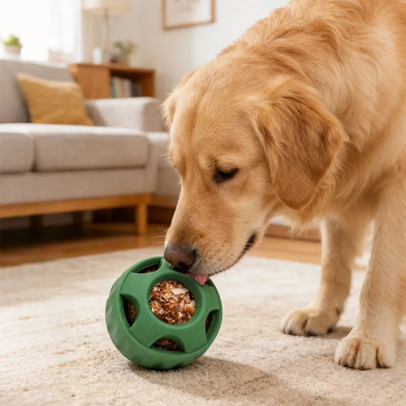 Dog Chew Toy Natural Rubber Toy Interactive Food Treat Ball Dog Pet Interactive Chew Toy Dog Treat Ball - main product image