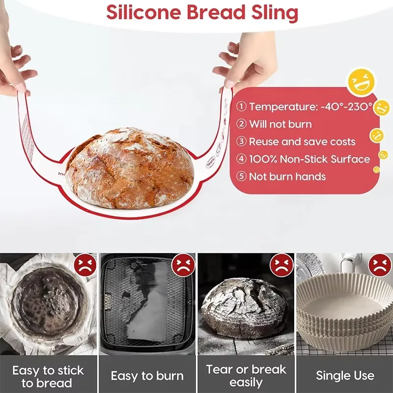 Food Grade Silicone Rolling Mat Long Handle Oil-Resistant Non-Stick Sling Kneading Boiler Mat Baking Pastry Tools - detail view 9