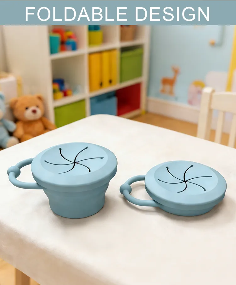 Plegable silicona vasos tapa infantil menaje niño pequeño snack almacenamiento contenedor - detail view 9