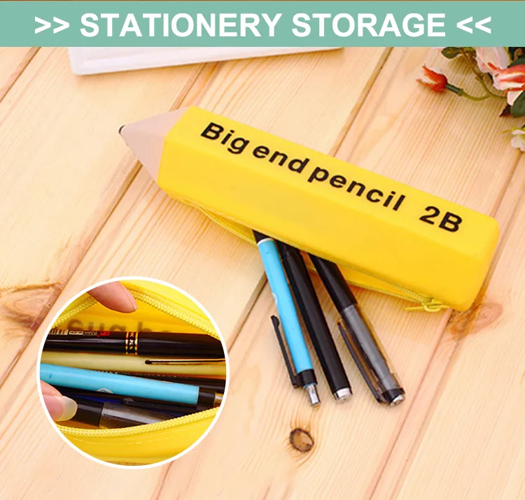 Custom Logo Silicone School Bag Pencil Case With Nylon Zipper for Cute School Supplies Stationery Students - detail view 7