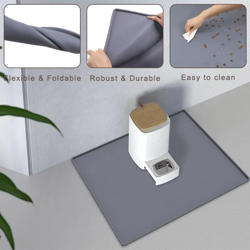 Nouveau sans BPA qualité alimentaire chien chat bol tapis silicone antidérapant imperméable - detail view 3