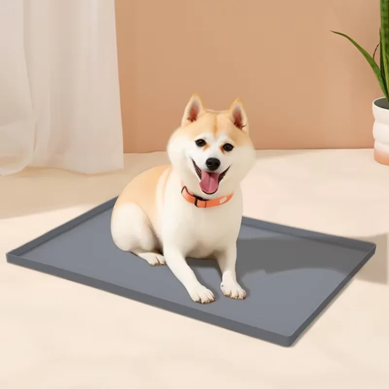Wholesale Double-Sided Anti-Slip Pet Feeding Mat Rectangle Easy Clean Waterproof Dog Cat Mat - detail view 3