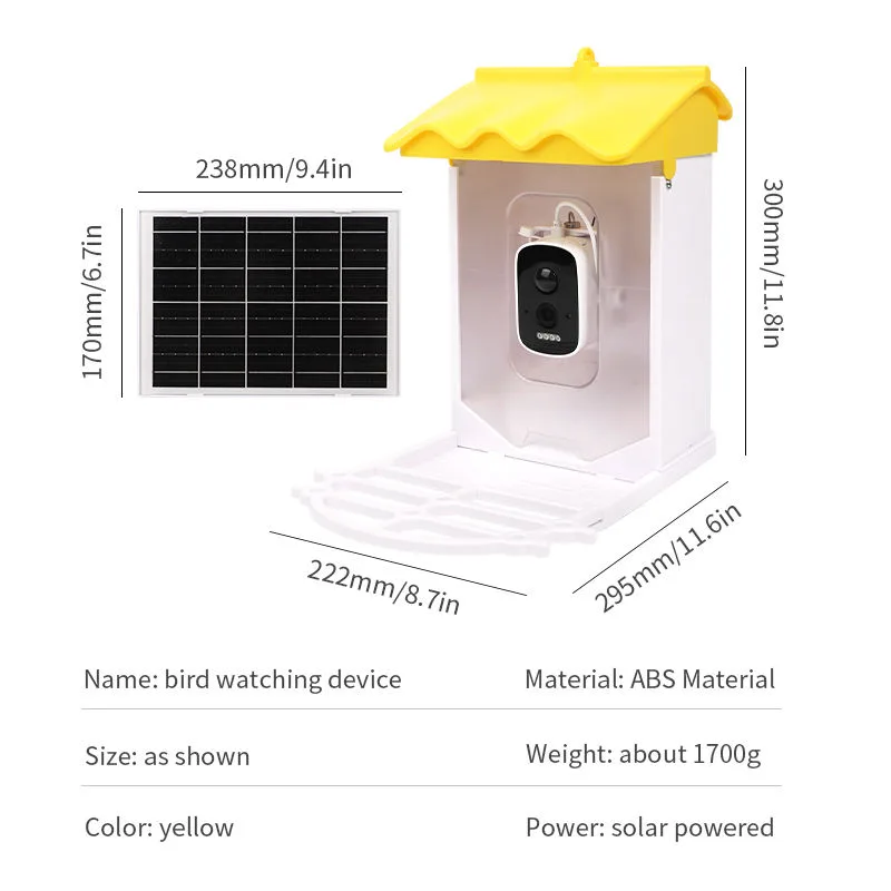 Smart 3.2L Squirrel-Proof Bird Feeder with Automatic Motion Detection Outdoor Wireless WiFi Bird Watching Camera - detail view 5