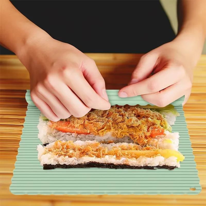 Sem BPA DIY Sushi Making ferramenta grau alimentar DIY silicone Sushi rolo tapete silicone - detail view 3