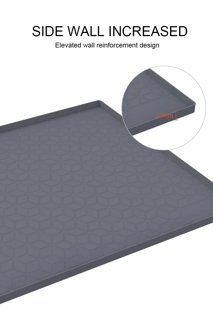 2025 New Kitchen Silicone Sink Mat Custom Waterproof Hole Anti-slip Silicone Kitchen Cabinet Protector Mat Under Mat - detail view 11