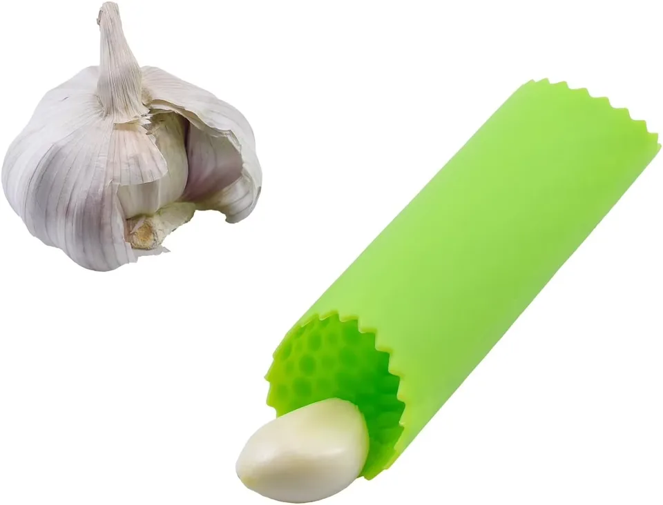 Silicona verdura herramienta Manual Operation Garlic Peeler Roller Keeper Aluminum Metal - detail view 3