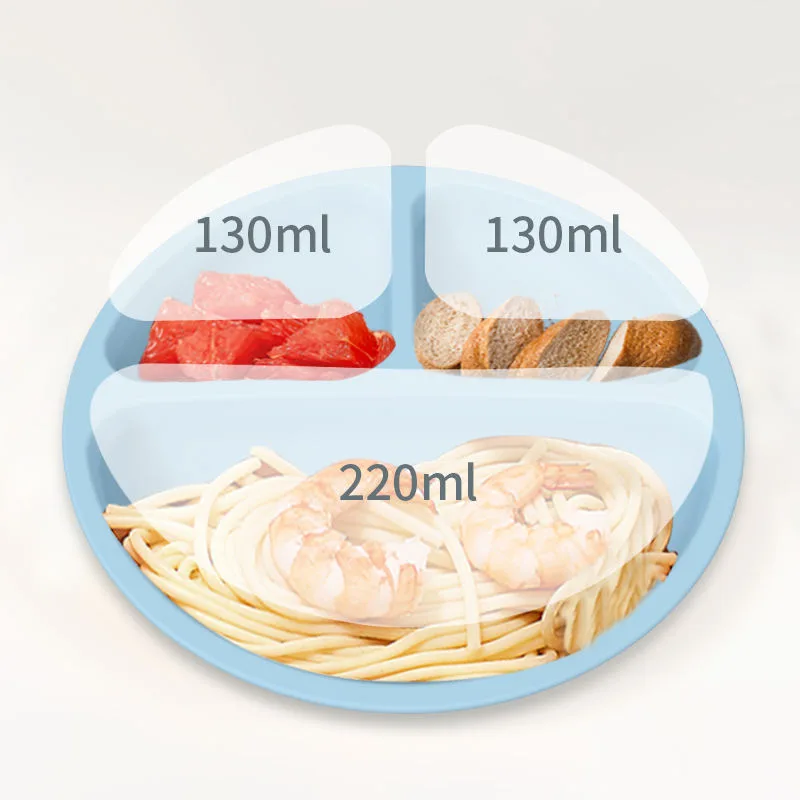 Children's Baby Feeding Bowl Stainless Steel Silicone Cover BPA Free Dishwasher Safe Eco-Friendly Reusable Portable Box - Silicone dinner plate - detail view 2