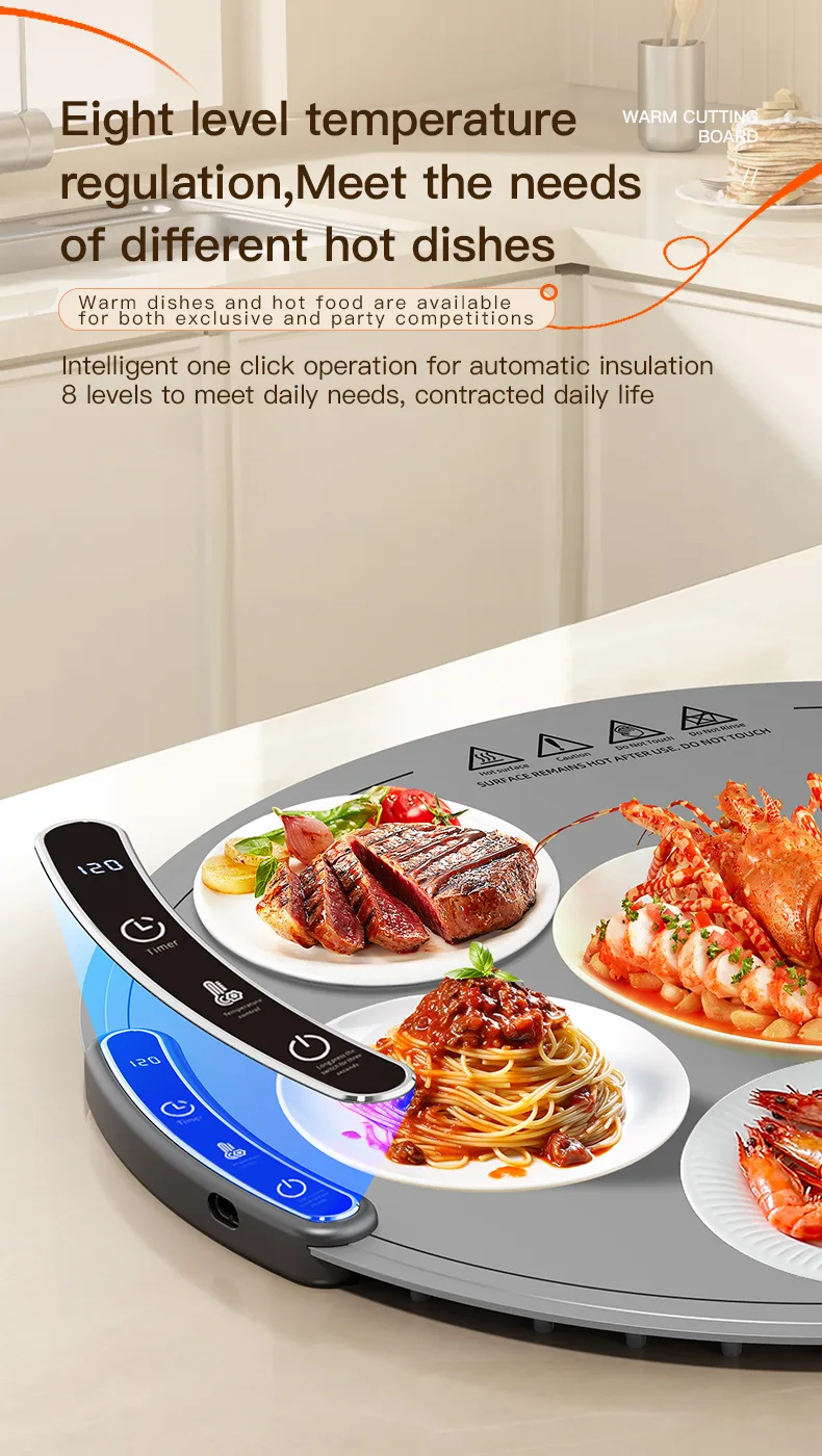 Heating Silicone Electric Warming Tray Food Warming Mat Roll up Buffet Hot Plates Heat Pad for Parties Home Travel - detail view 11