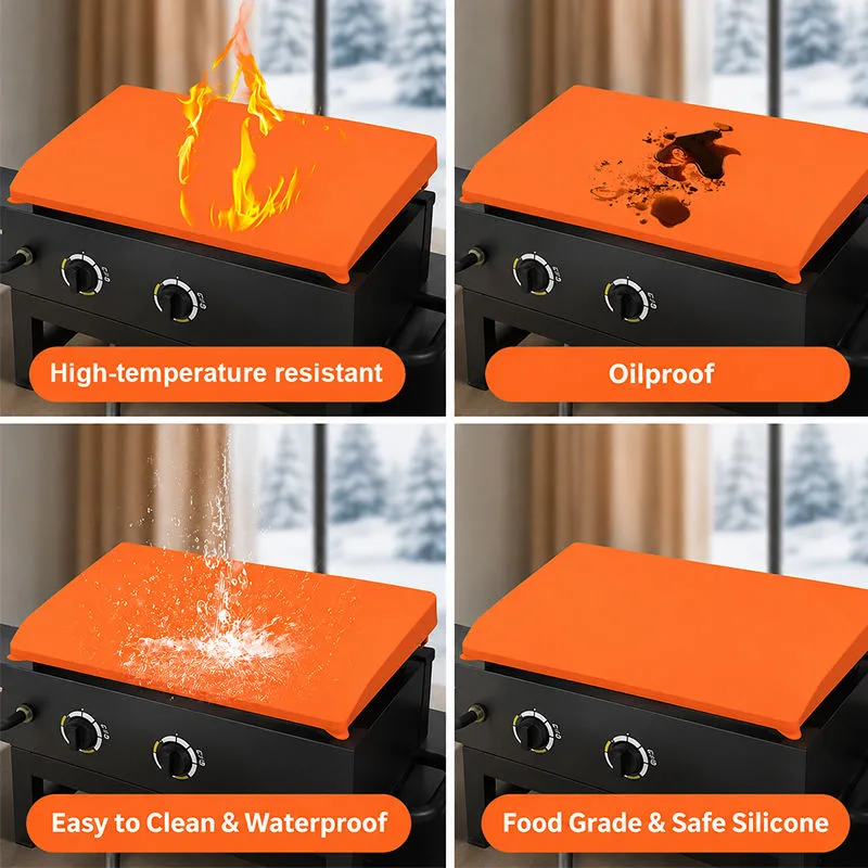 Custom 17/22/28/36 Inch Silicone Griddle Mat Food Grade Protective Cover for Blackstone BBQ Grill Accessory - detail view 5