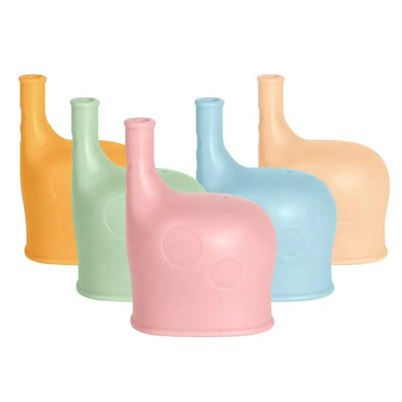 BPA 프리 맞춤 Giraffe 실리콘 음용 컵 뚜껑 흘림 방지 방지 커버 유아용 Tea 컵 Saucers - main product image
