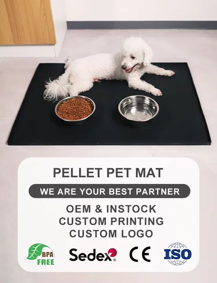 Sem BPA Rectangle-Shaped silicone cão alimentação tapete antiderrapante não-Spills animais - detail view 6