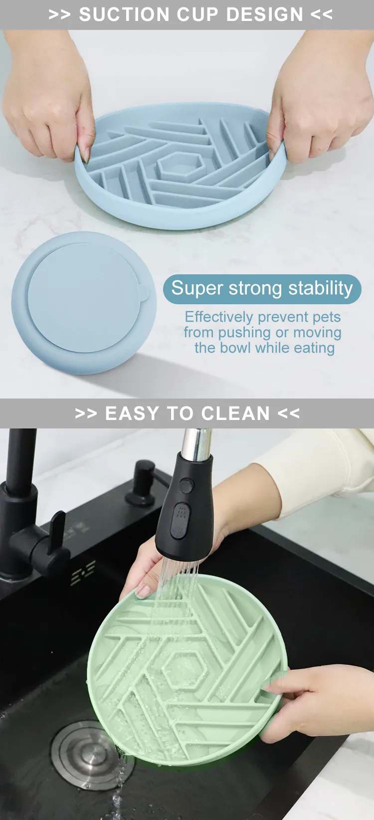 2027 nouveau anti-Choking lent alimentation chat chien Disc écologique silicone animaux - detail view 8