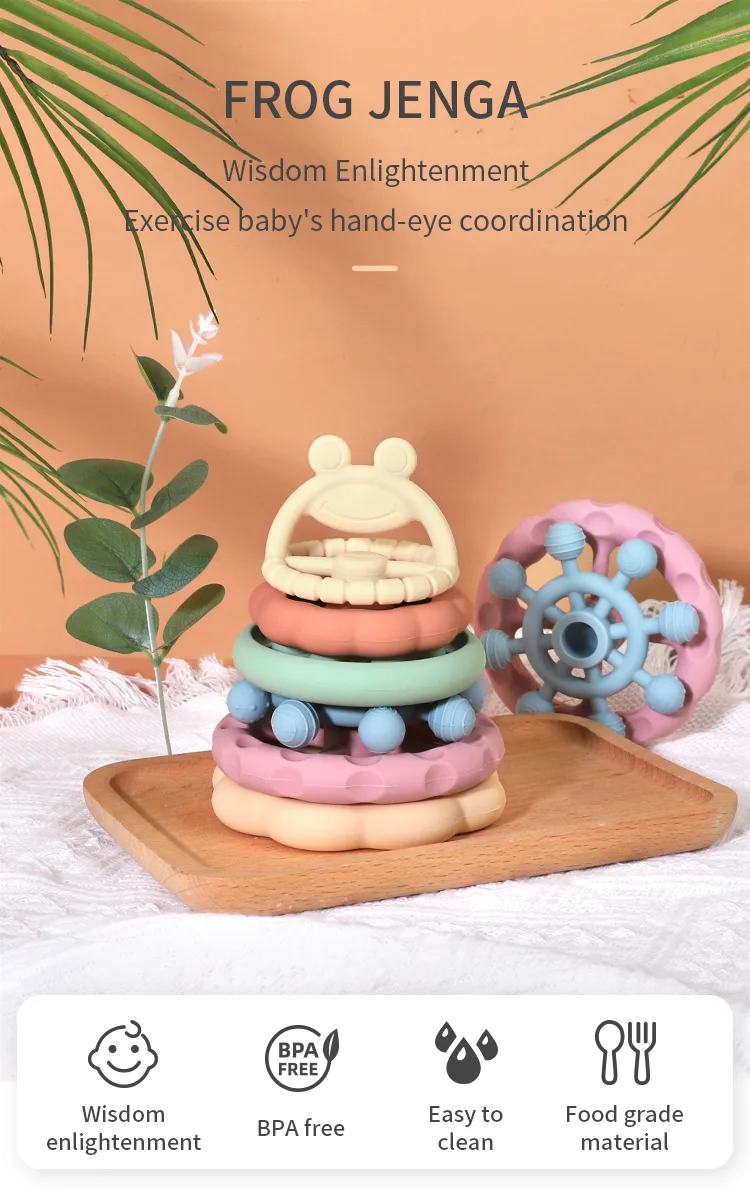 Non Toxic Baby Teether Silicone Toys Bpa Free Food Grade Chew Silicone Baby Teether - detail view 6