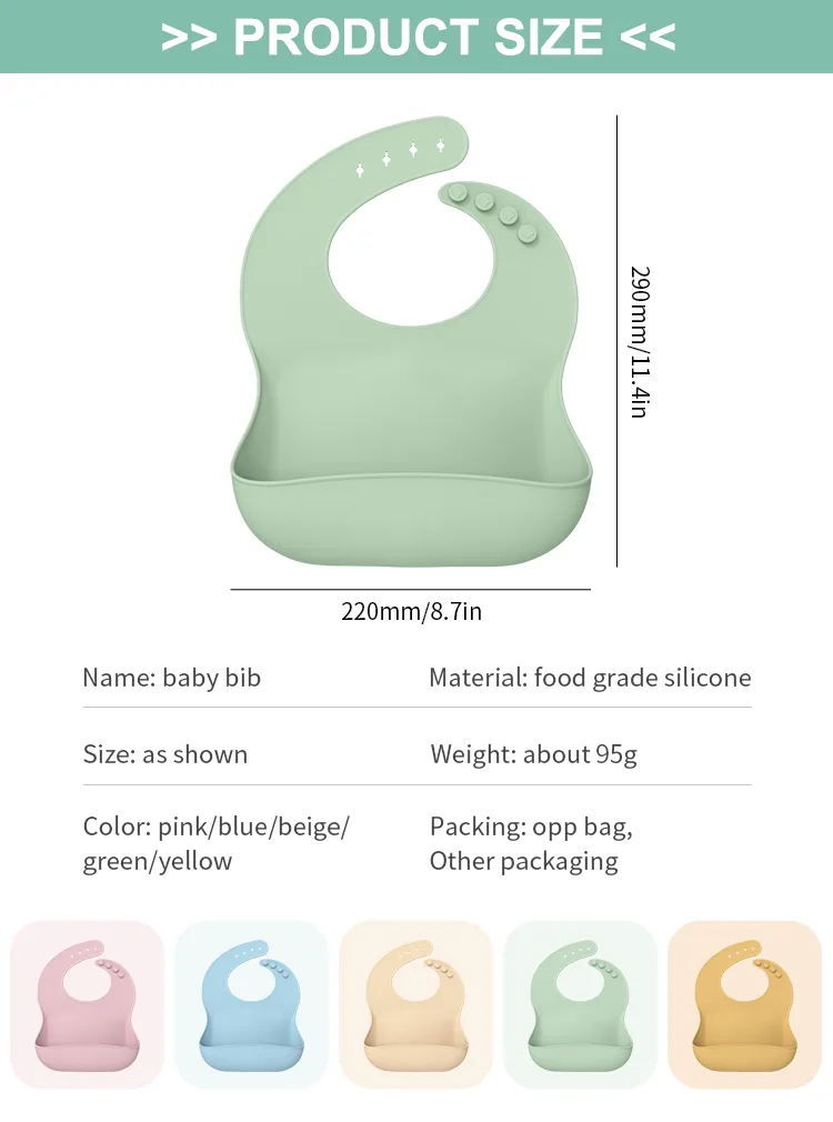 2026 New BPA Free Custom Silicone Bib Modern Food Grade Silicone Baby Feeding Set Baby Bibs Silicone - detail view 9