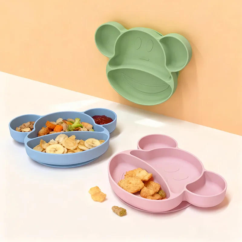 Modern Design Silicone Bear Baby Plate Food Grade Silicone Material Easy to Clean Kids Dining Dinnerware Sets Babies Feeding - Baby Plate & Bowl - detail view 6