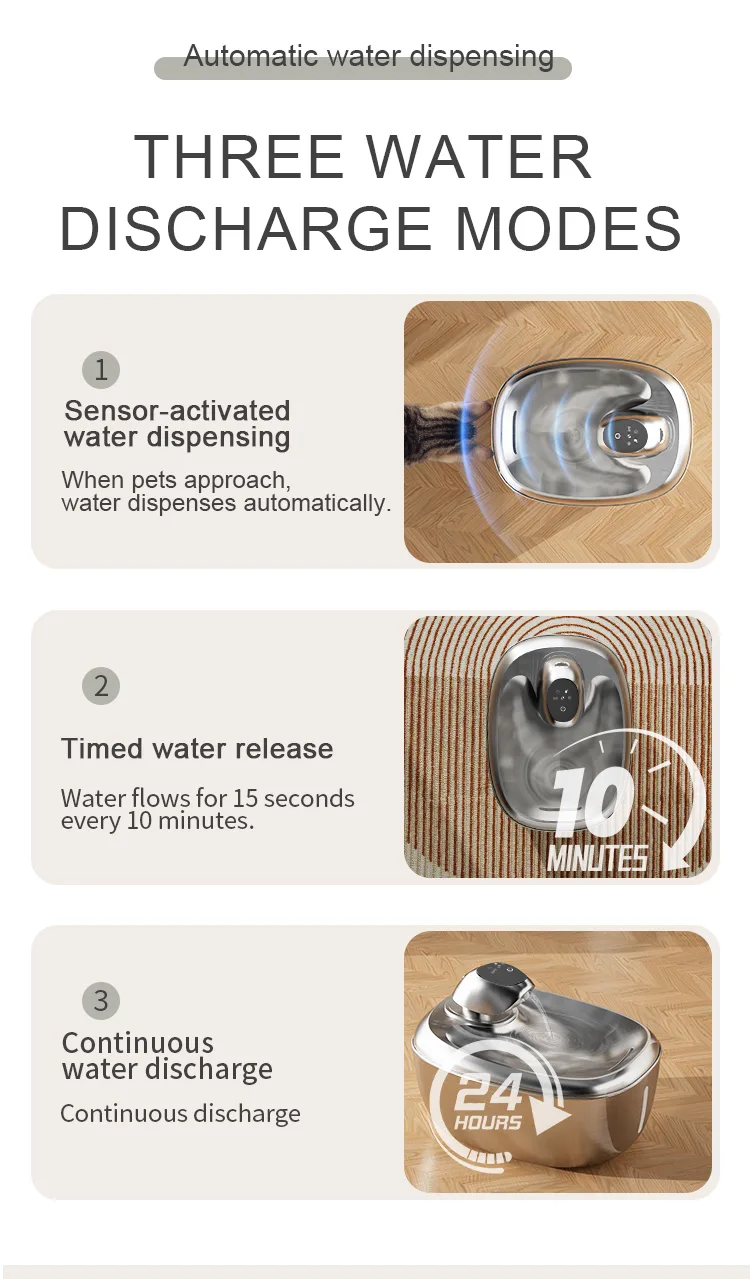 304 Stainless Steel Automatic Pet Fountain 1.8L Cat Dog Water Feeder Faucet Live Water Filter Solid Pattern 2L Capacity - detail view 7