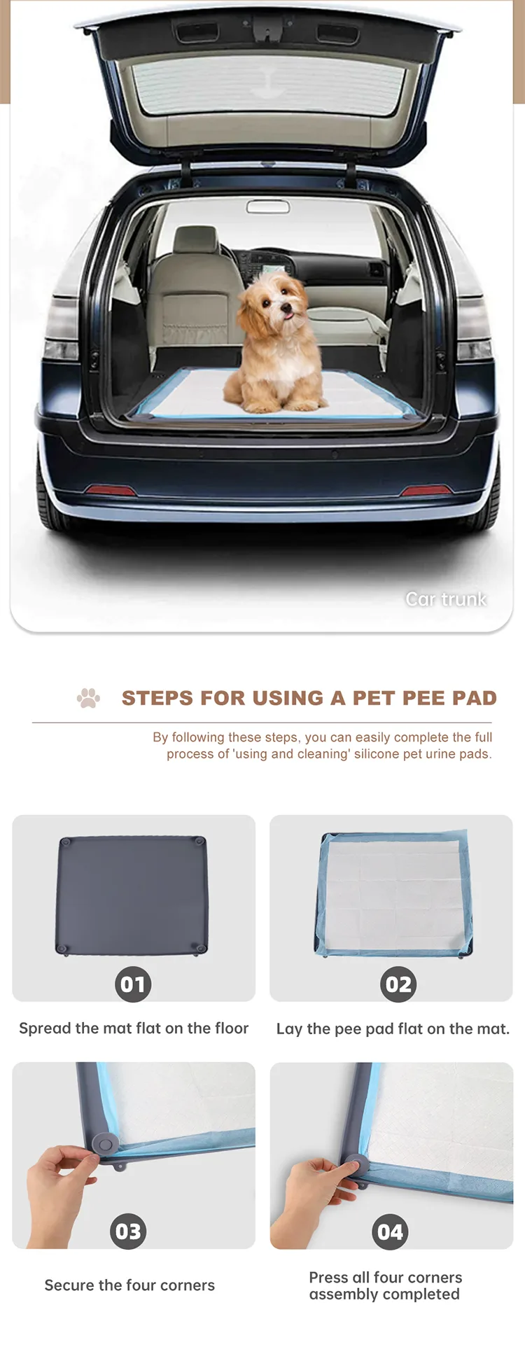 Custom Dog Training Pads Washable Pet Mat Reusable Dog Puppy Pad Waterproof Pet Pee Pads - detail view 10