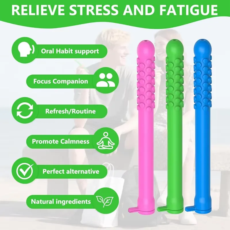 Chewable Essential Oil Breath Stick Chewable Breather Quit portátil Stop Smoking Aid - detail view 2