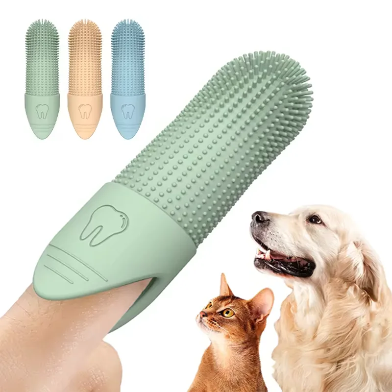 New Arrivals Pet Toothbrush Finger Toothbrush Dog Cat Dental Cleaning Finger Sleeve Oral Cleaning Tool Pet Supplies - main product image