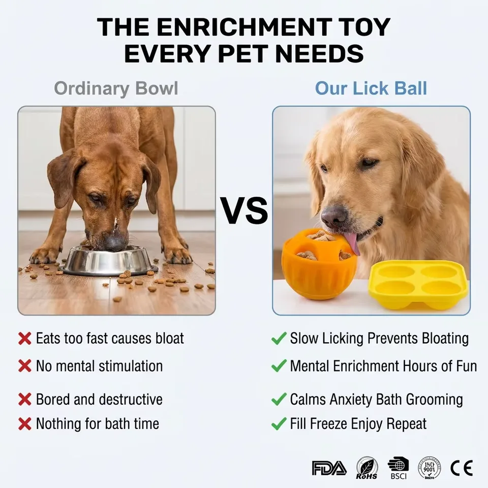 犬用 舐め ボール ペット インタラクティブ 噛む おもちゃ Long-Lasting Keep Your Pup Distracted 安全 簡単 清潔 Fillable 犬用 - detail view 2