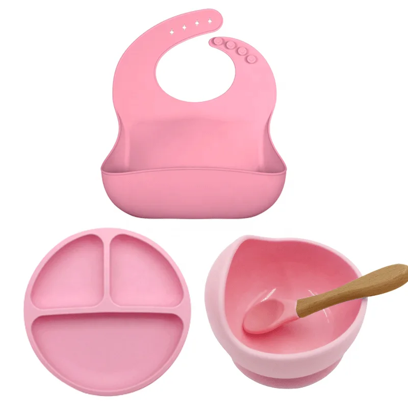 Silicone Plate Set Baby with Suction Feeding Placemat Set Non-Slip Toddlers Food Feeding Baby Plate Set for Children - detail view 7