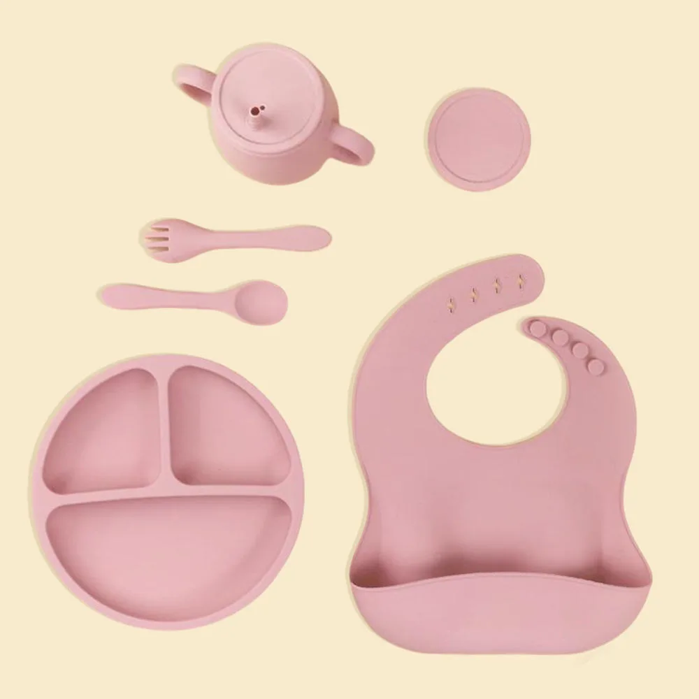 OEM ODM sans BPA enfants art de la table silicone bol diversification à ventouse assiette - detail view 3