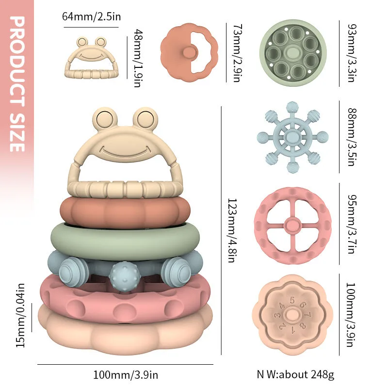 Non Toxic Baby Teether Silicone Toys Bpa Free Food Grade Chew Silicone Baby Teether - detail view 5