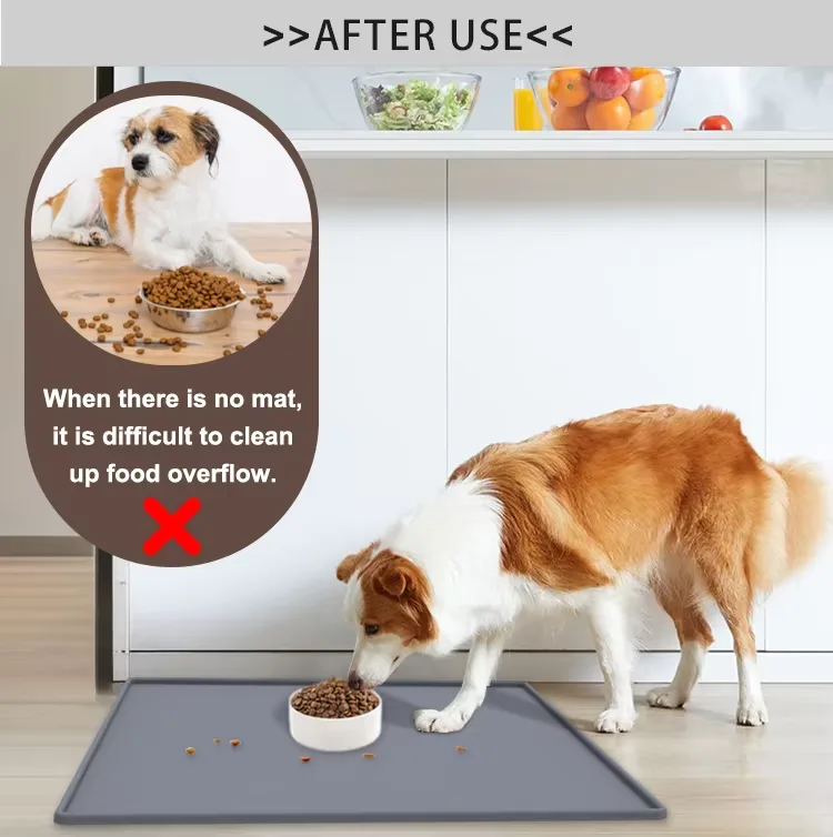 Nouveau sans BPA qualité alimentaire chien chat bol tapis silicone antidérapant imperméable - detail view 11