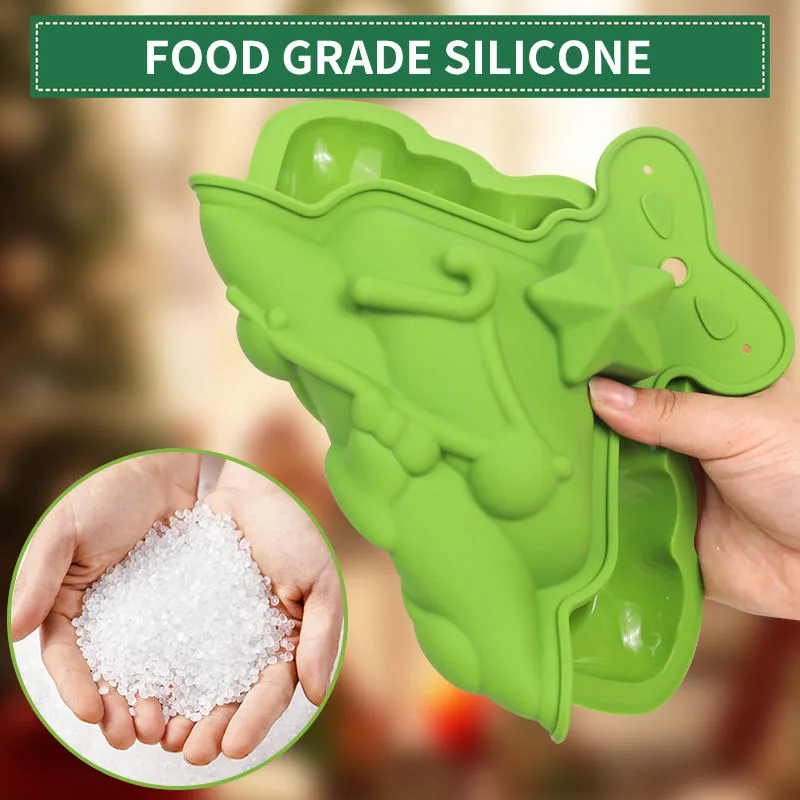 Christmas Tree Silicone Baking Mold - Food Grade Holiday Themed Pan for DIY Cookies Candies Chocolate Cake Bread - detail view 4