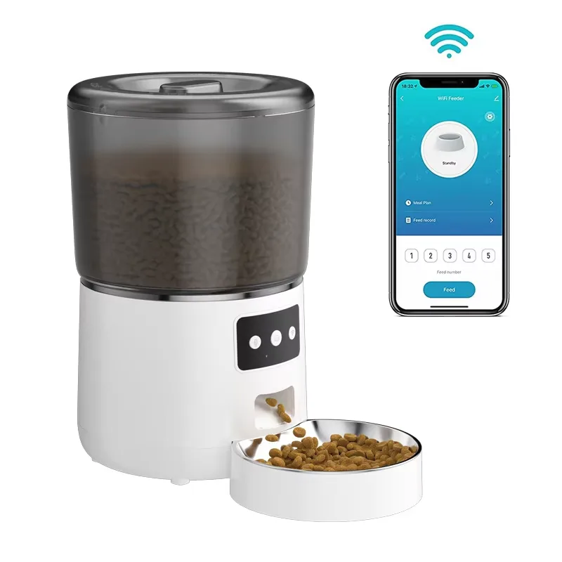 Modern Solid Pattern Timed Automatic Cat Feeders Small Animal Suitable Bowls Rechargeable Power Source - detail view 3
