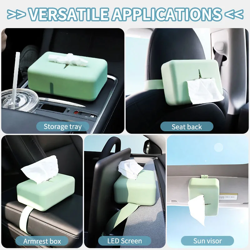 New Arrivals Custom Creative Multi-Functional Silicone Car Tissue Holder Paper Box Tissue Box for Most Car - detail view 4