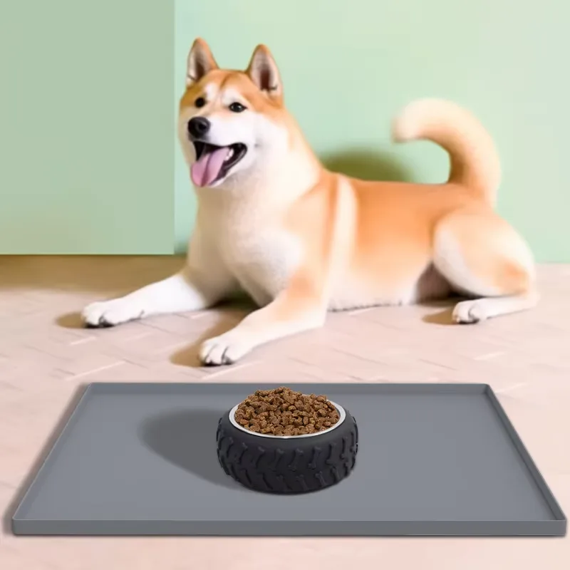 Wholesale Double-Sided Anti-Slip Pet Feeding Mat Rectangle Easy Clean Waterproof Dog Cat Mat - main product image