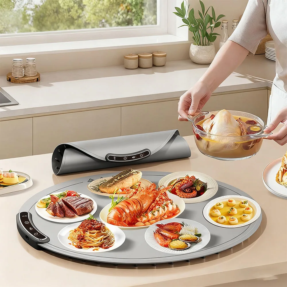 Heating Silicone Electric Warming Tray Food Warming Mat Roll up Buffet Hot Plates Heat Pad for Parties Home Travel - main product image