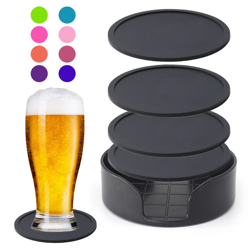 Waterproof Soft Non-Slip Silicone Drink Coasters Cup Pad Mat for Tabletop Protection Customize Silicon Mat - custom silicone manufacturer
