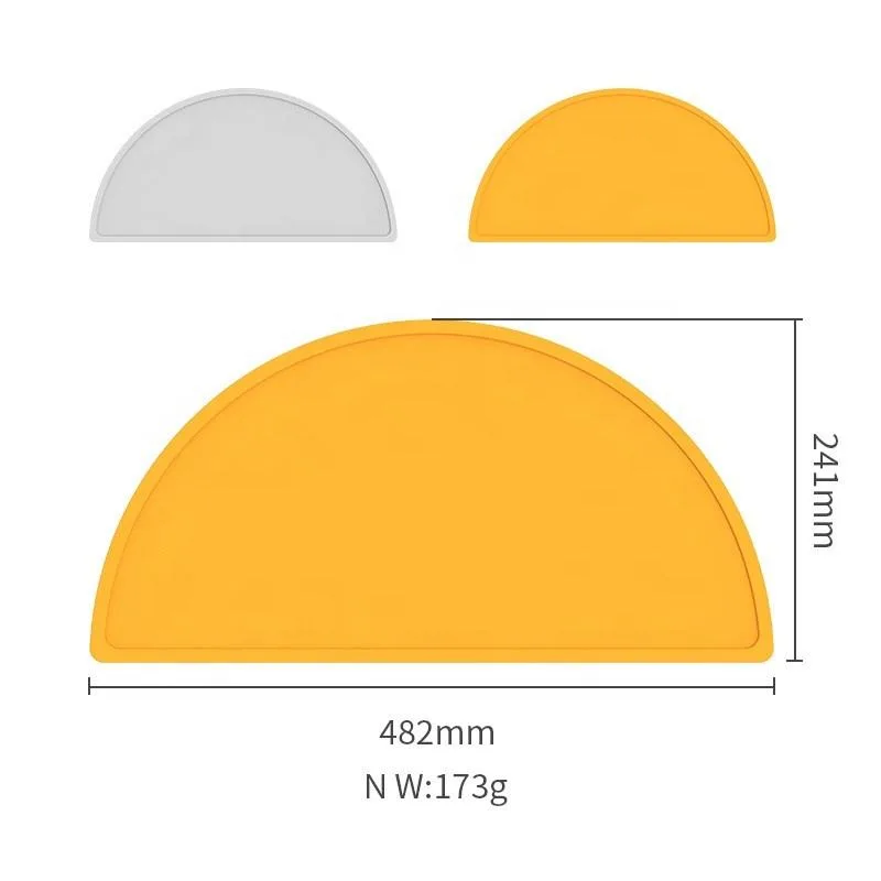BPA Free Reusable Eco-Friendly Round Silicone Table Mat for Baby Kids Classic Style OEM ODM Feeding Placemat - detail view 1