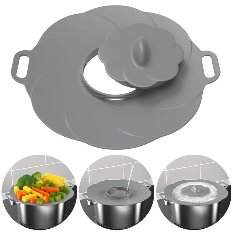방지 Spilling 뚜껑 Stopper 팬 Cookware Parts 실리콘 냄비 뚜껑 커버 - main product image
