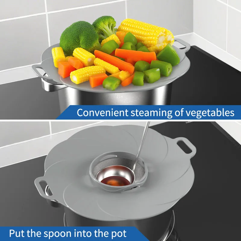 BPA Free Cooking Tool Anti Overflow Silicone Pan Cover Silicone Fresh Keeping Bowl Cover - detail view 1