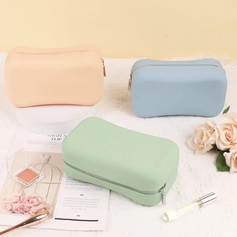 Duradero silicona almacenamiento bolsa cremallera elegante portátil cosmético organizador - main product image