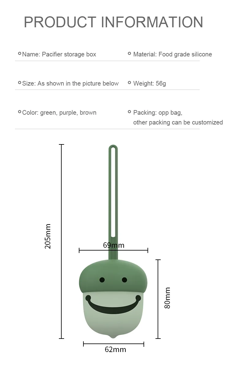 Wholesale Silicone Baby Pacifier Holder Pacifier Storage Box Container Pacifier Holder Case - detail view 7