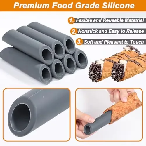 DIY Silicone Baking Tool Non-stick Forms Cream Roll Screw Croissant Shell Horn Danish Tube Pastry Molds - detail view 1