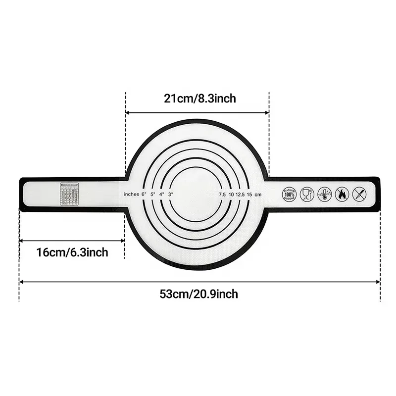 Food Grade Silicone Rolling Mat Long Handle Oil-Resistant Non-Stick Sling Kneading Boiler Mat Baking Pastry Tools - detail view 5