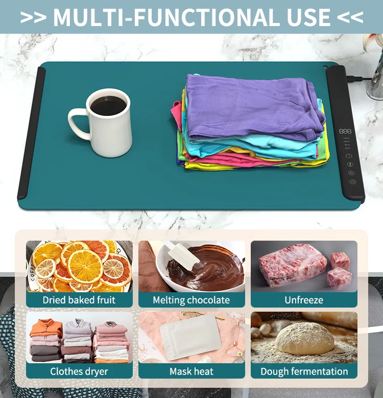 2026 Hot Portable Electronic Food Warming Tray Water Proof Coating Heating Mat Board Food Warming Mat - detail view 11