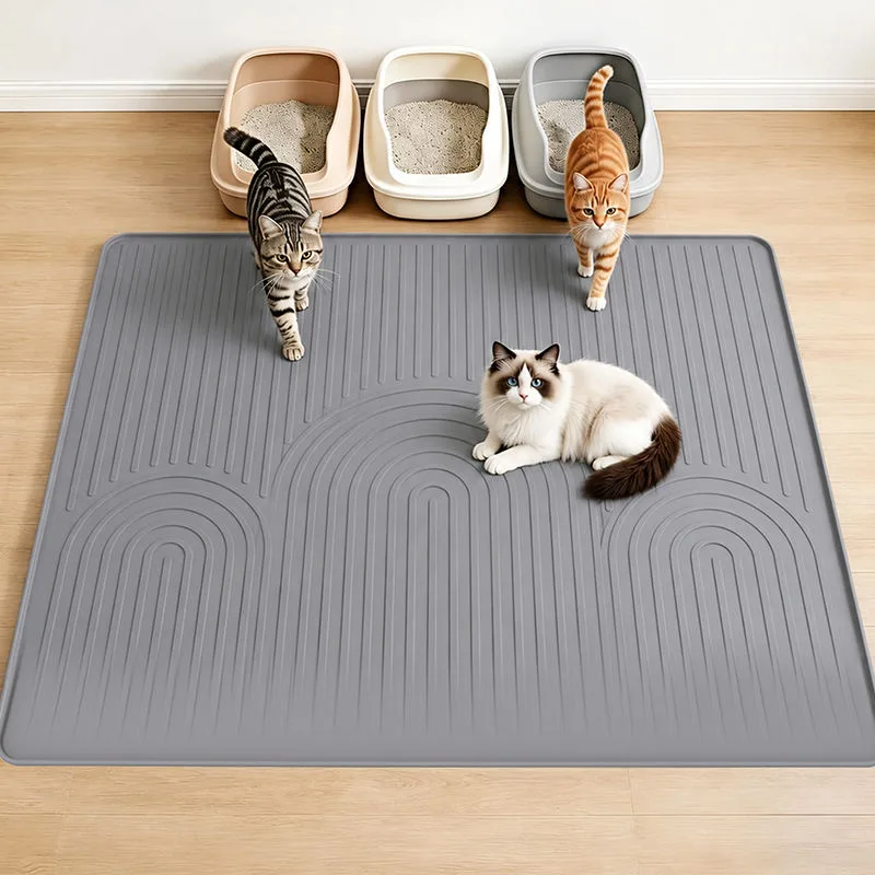 Modern Anti-Splash Cat Litter Mat Large All Seasons Grey Diatomite Toilet Mat - main product image