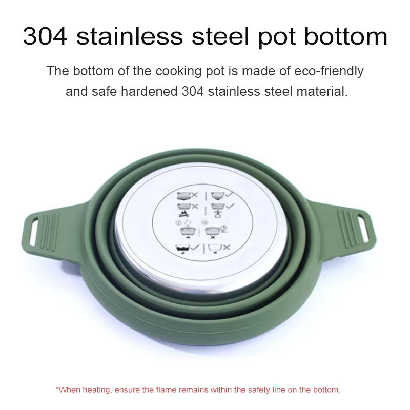 Cocina exterior Soup PotSports viaje Picnic olla Camping Instant Noodles plegable Kettle - detail view 4