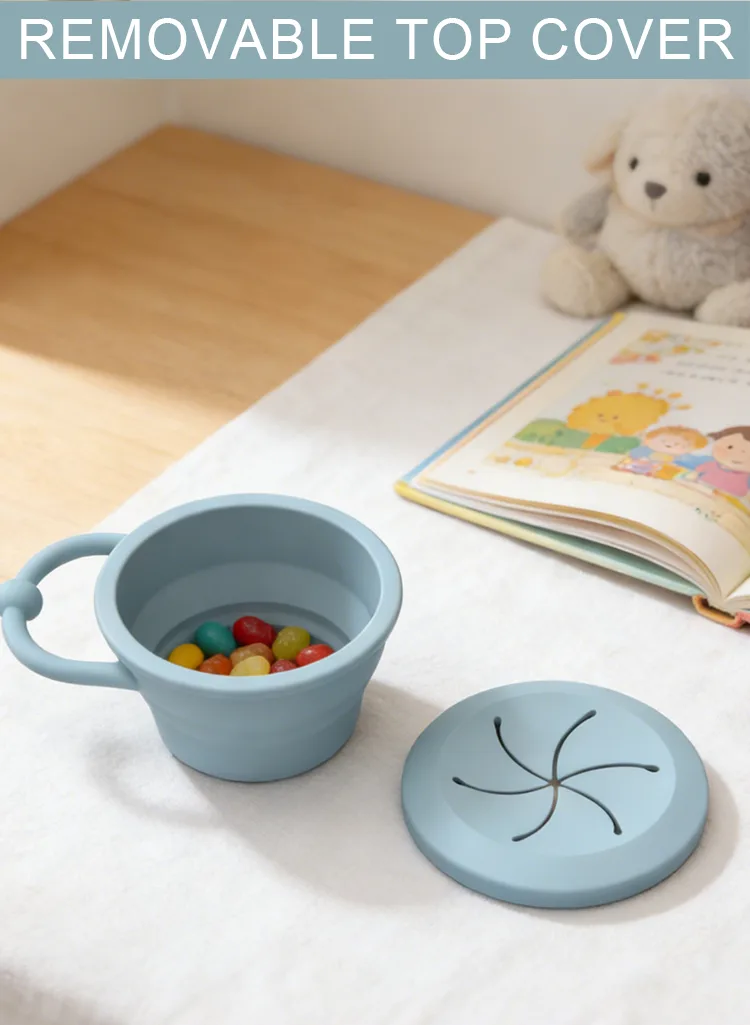 Plegable silicona vasos tapa infantil menaje niño pequeño snack almacenamiento contenedor - detail view 10