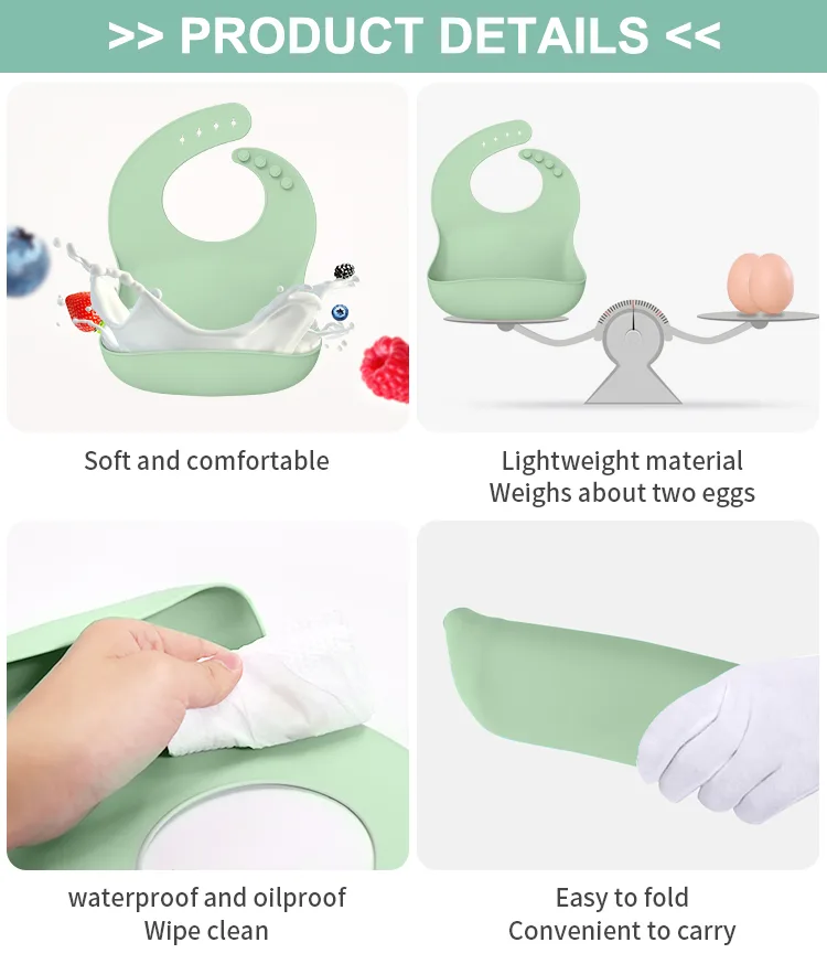 2026 New BPA Free Custom Silicone Bib Modern Food Grade Silicone Baby Feeding Set Baby Bibs Silicone - detail view 8