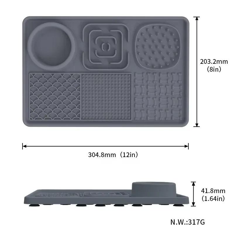 Modern Non-Slip Dog Bowl with Solid Pattern Food Grade Silicone Pet Lick Mat Eco-Friendly Automatic Pet Feeder for Water Food - detail view 5
