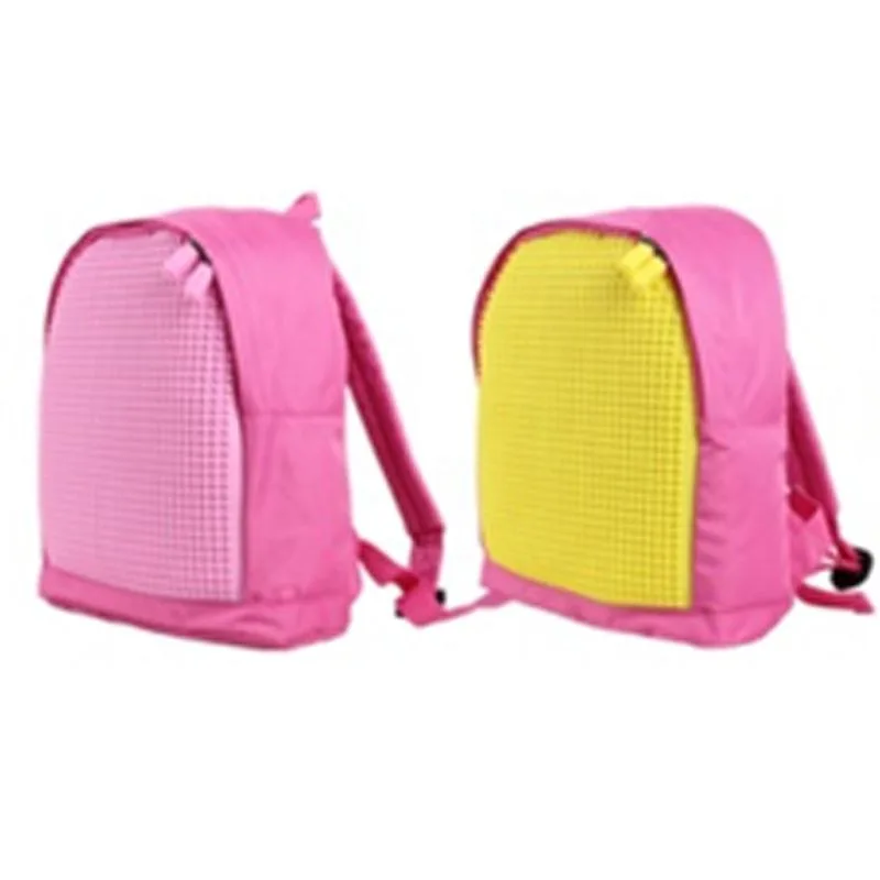 New Pink Pixel Backpack Unique Jigsaw Puzzle Bag Schoolbag Educational DIY Toys Great Holiday Gift for Children - detail view 4