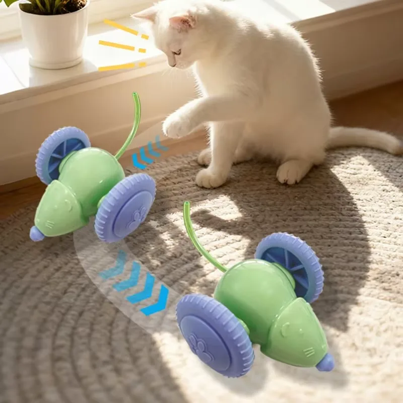 Dessin animé style chat chien animaux interactif Animation électrique Self-Play Mouse jouet - main product image