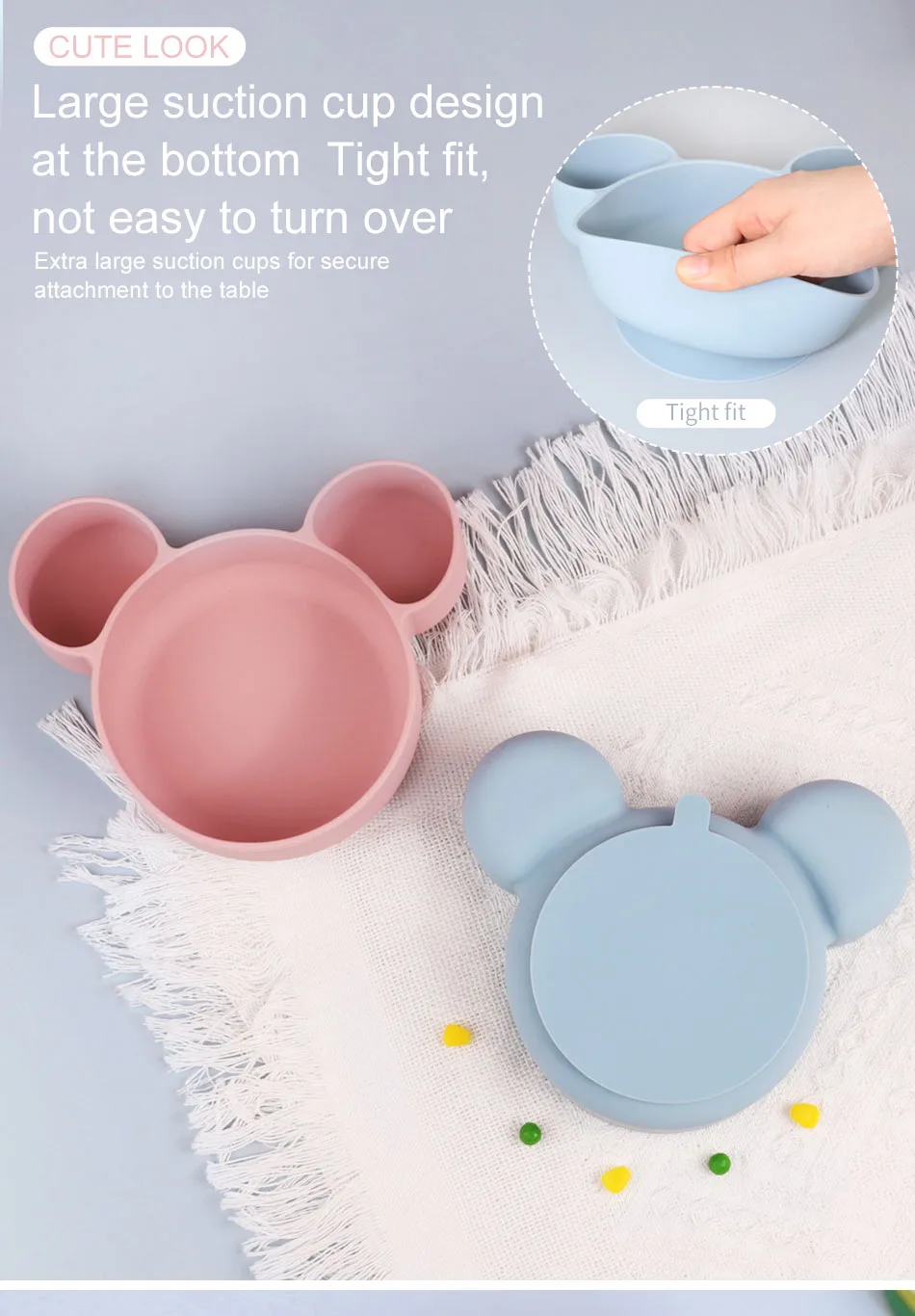New Design Food Grade Baby Plates and Bowls Kids Dining Feeding Bowl Custom Silicone Baby Suction Bowl - detail view 10